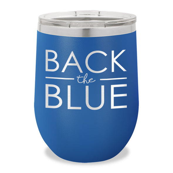 Back The Blue Stemless Wine Cup